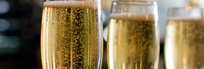 Sparkling wines Close-up flutes of sparkling wine