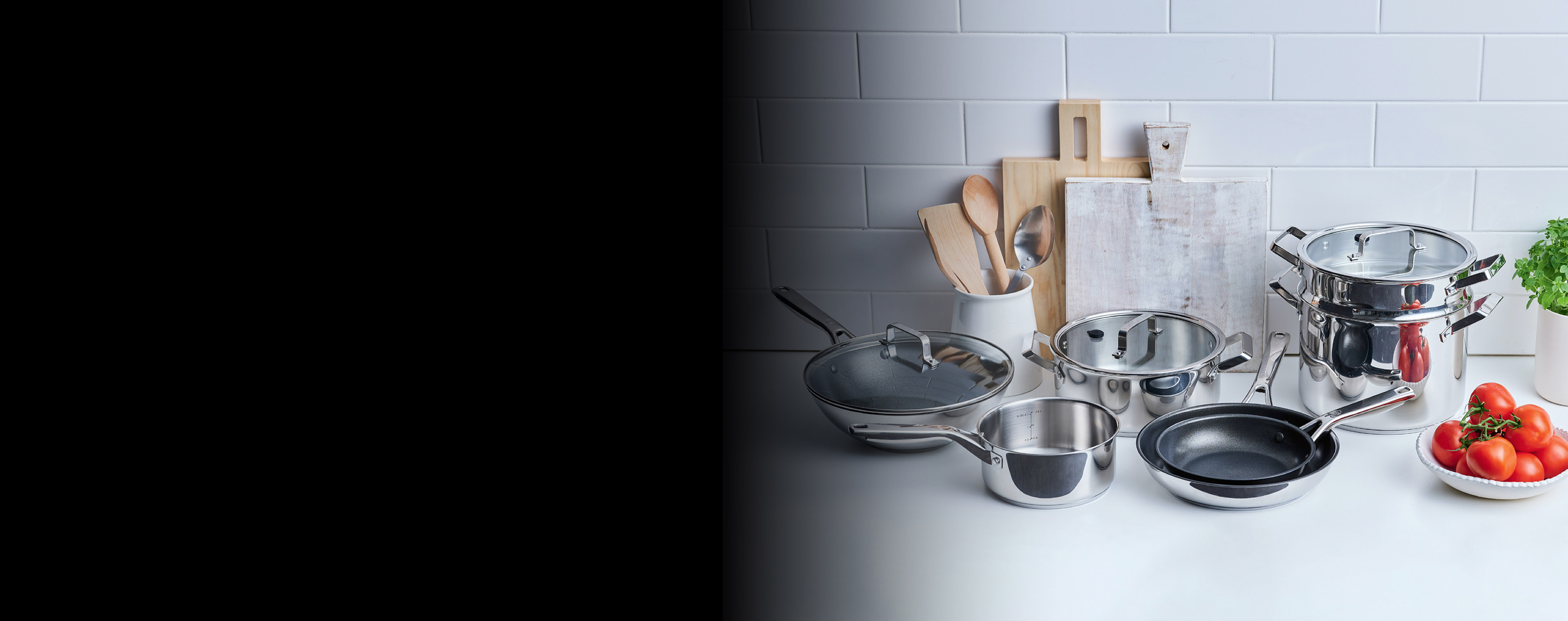 MasterChef Cookware pots and pans on a kitchen bench