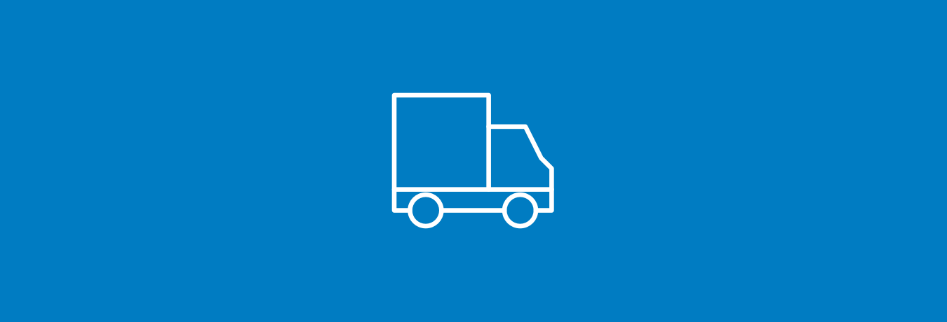 Shipping and delivery Truck icon on blue background