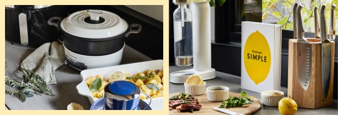 Kitchen shortcuts A range of Kitchen appliances set against a yellow background