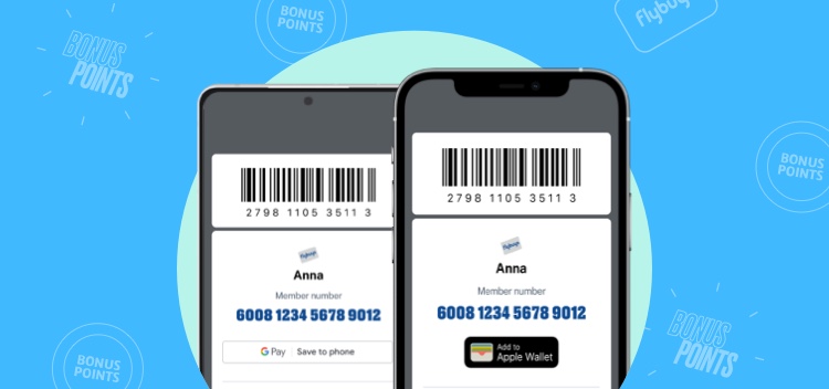 two mobile phones with digital barcodes on them