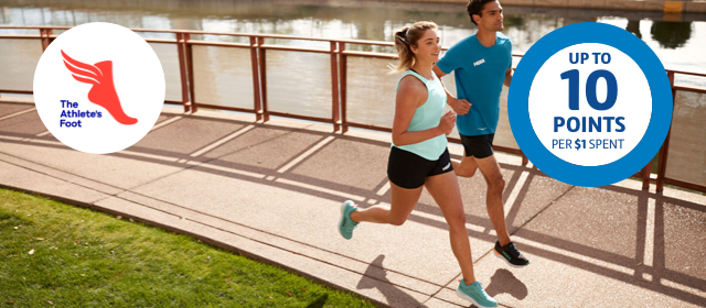The Athletes Foot Up to 10 Flybuys points per $1 spent on eligible purchases⁴
