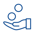 icon of coins dropping into a hand