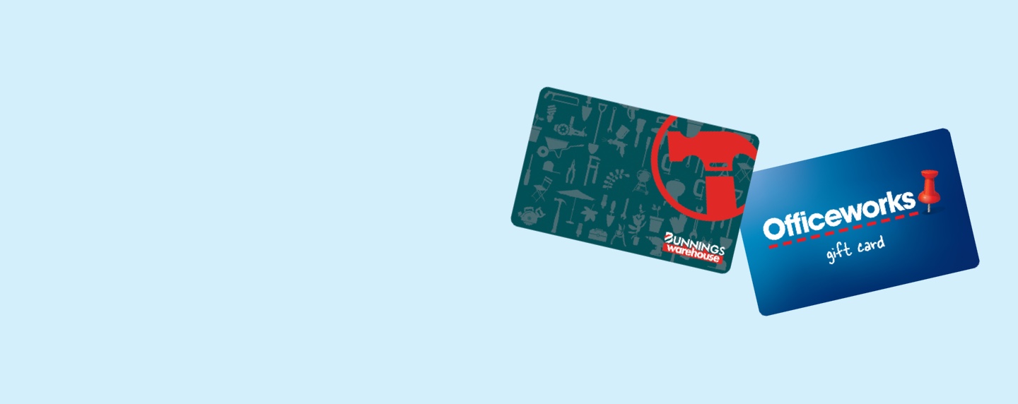 Officeworks and Bunnings Warehouse Gift Cards