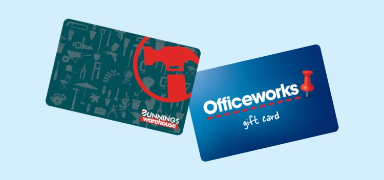 Officeworks and Bunnings Warehouse Gift Cards