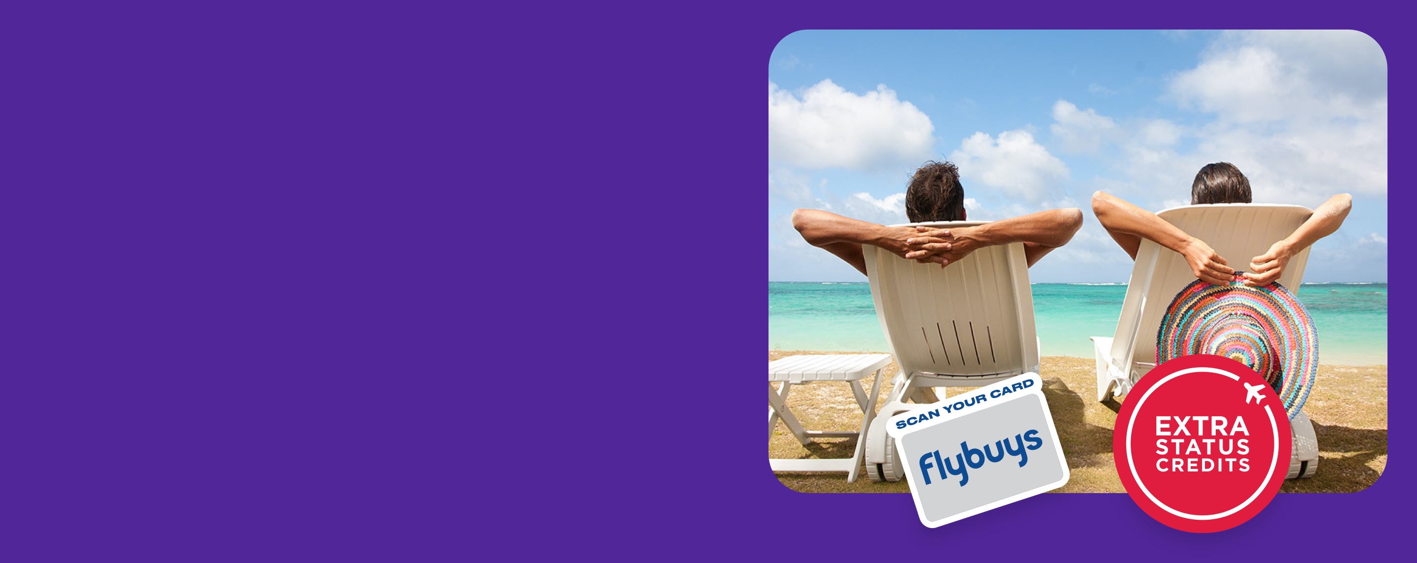 Two holidaymakers reclined in deck chairs on the beach