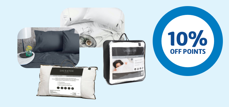A range of Sheraton products against a sky blue background