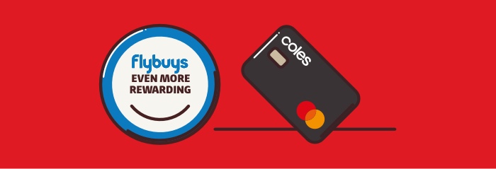 Make your Everyday more rewarding A black Coles Rewards Mastercard tilted onto its corner