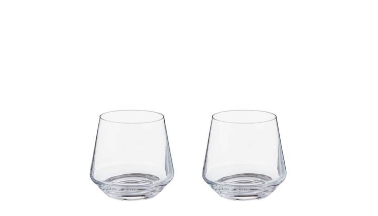 Two short glass tumblers Two short glass tumblers