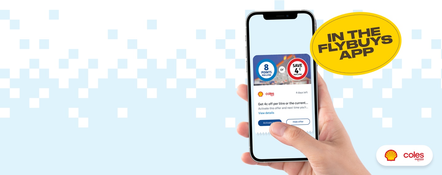 Digital fuel offer in the Flybuys app activated on smartphone