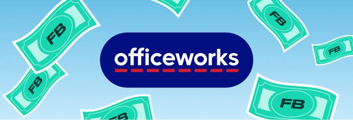 How to redeem points for Flybuys Dollars at Officeworks Officeworks logo surrounded by Flybuys Dollars