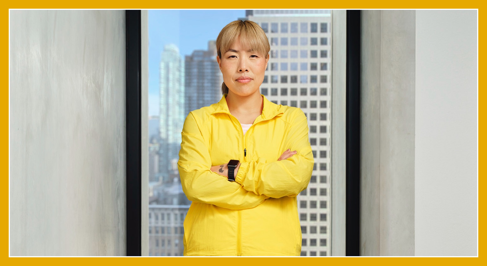 Flybuys' top 10 member Anna in sports gear with arms folded