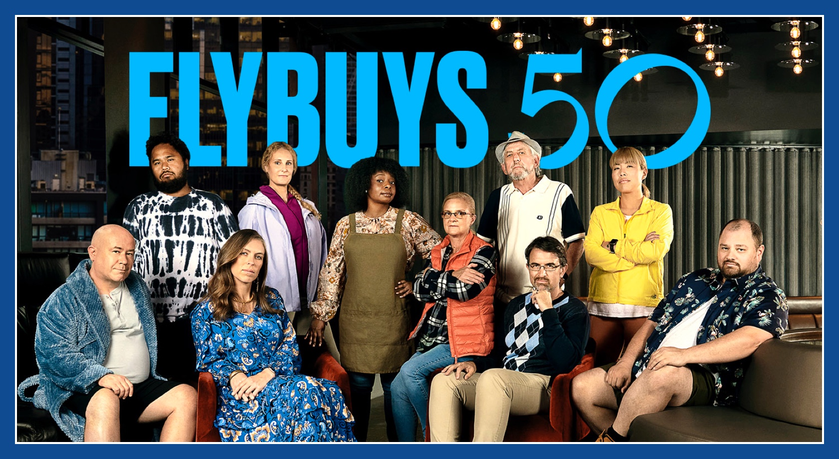 Group photo of Flybuys 50, top 10 members