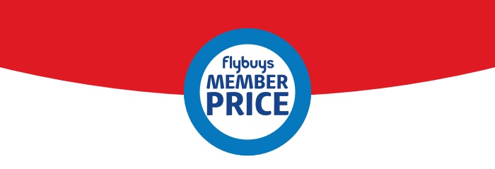 Flybuys member price Flybuys member price roundel on red and white background