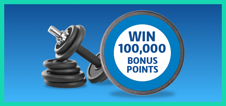 Win 100,000 bonus points roundel by hand weights