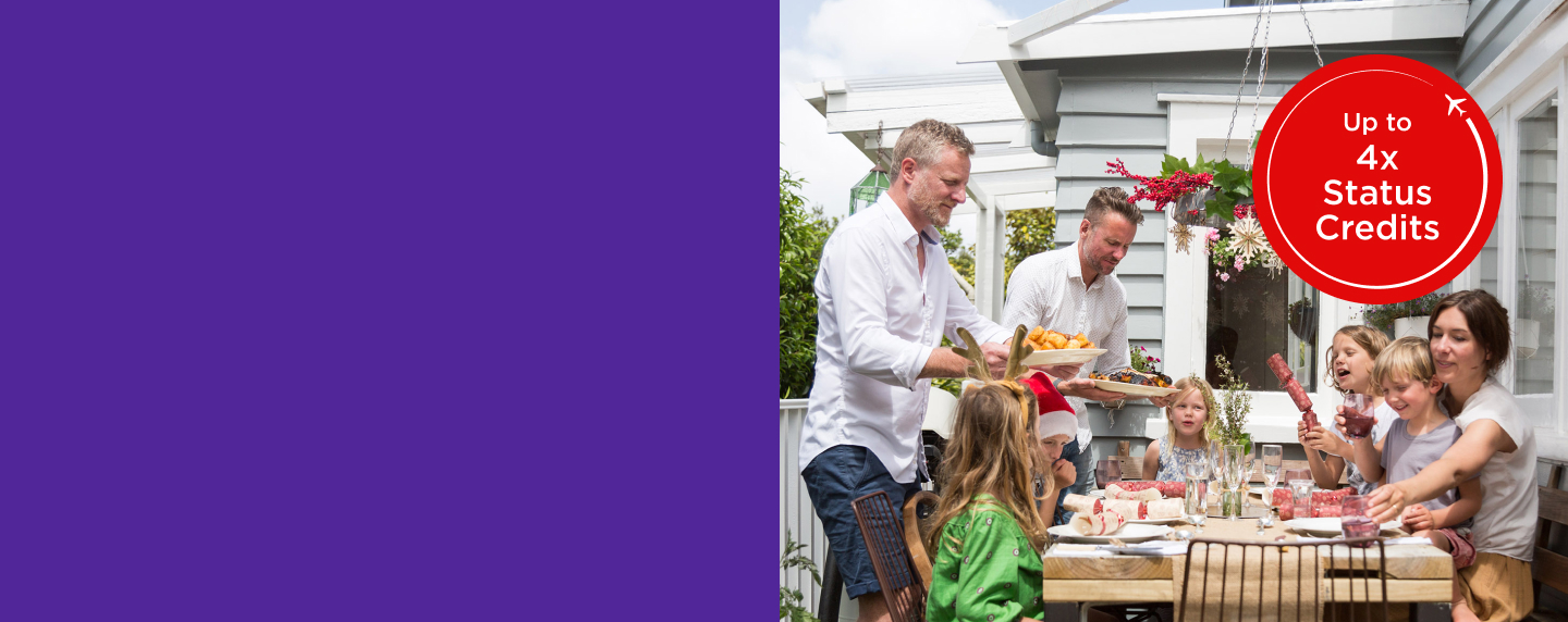 Christmas family dinner with up to 4x status credits roundel