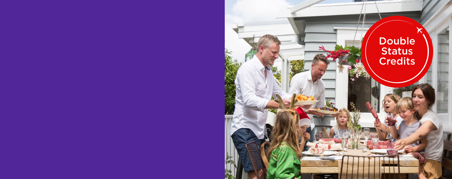 Christmas family dinner with up to double status credits roundel