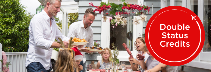 Christmas family dinner with up to double status credits roundel