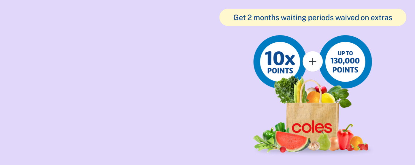 Coles shopping bag by 10x points roundel and up to 130,000 points roundel