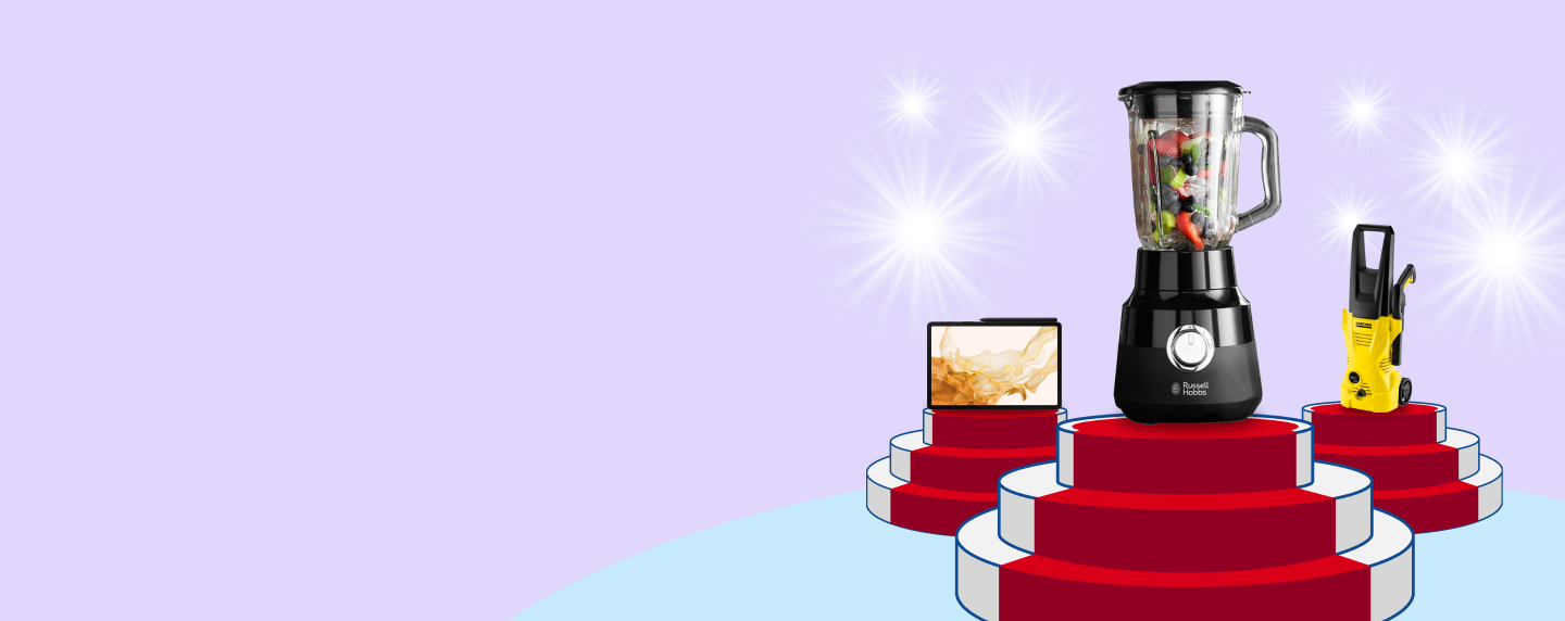 Top 3 reward's products on winner's stand