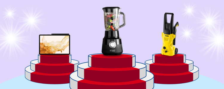 Top 3 reward's products on winner's stand