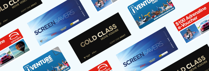 Experiences to remember Assortment of gift cards