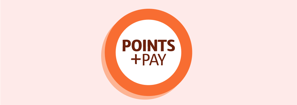 How to use Points + Pay Roundel with text 'points + pay'