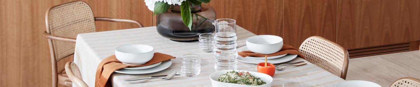 Prepped dining table