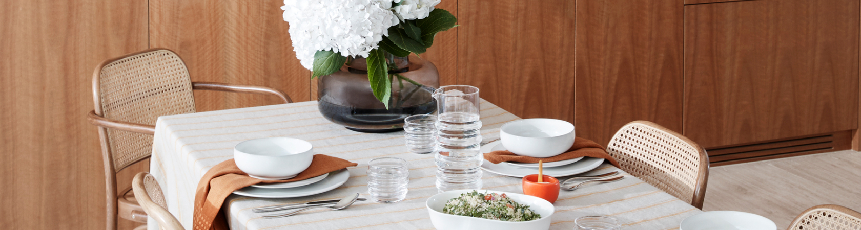 Prepped dining table