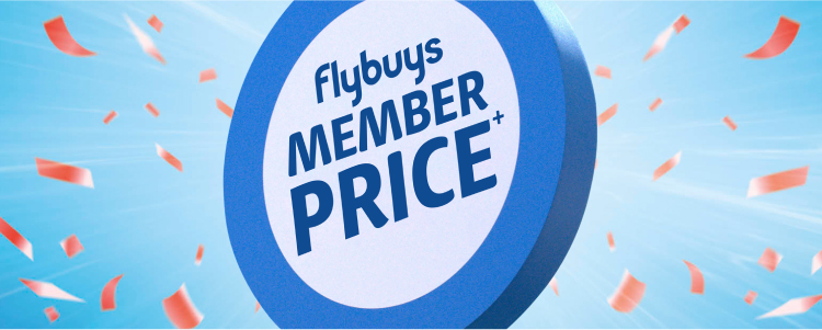 Roundel with text 'Flybuys Member Price'