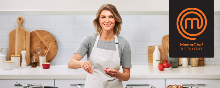 Chef Courtney Roulston with the MasterChef cookware range