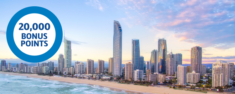 Gold coast background and 20,000 bonus roundel