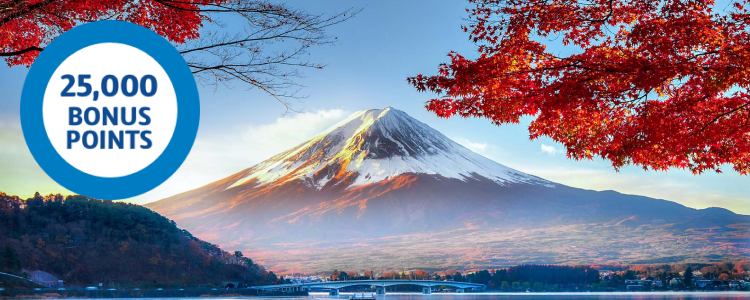 25,000 bonus points roundel next to Mt Fiji