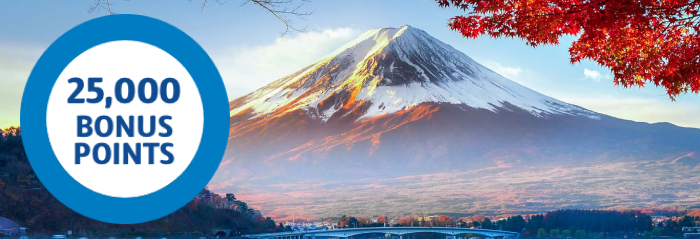 25,000 bonus points roundel next to Mt Fiji