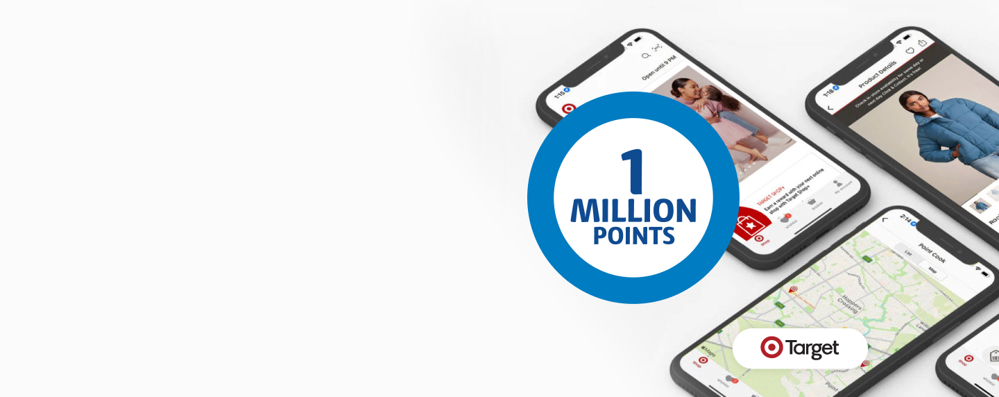 1 million points roundel next to smartphones and target logo