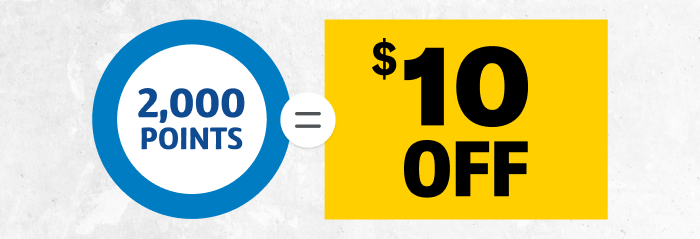 2,000 points = $10 off