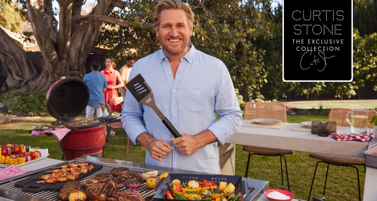 Curtis Stone cooking at the BBQ