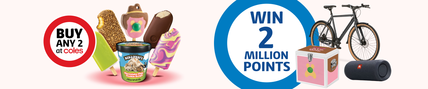 Assortment of ice creams and prizes