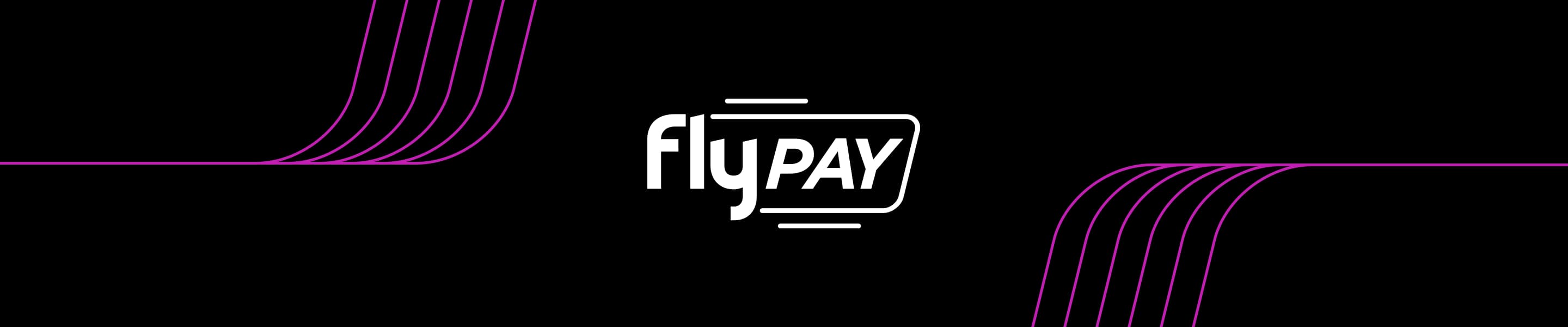 flypay logo on a black background