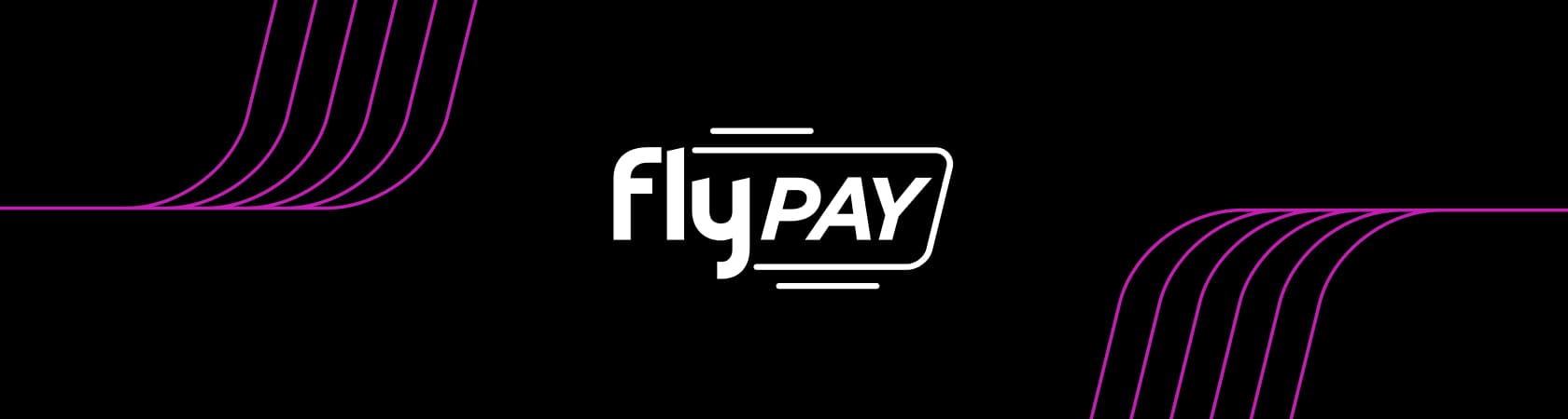 flypay logo on a black background
