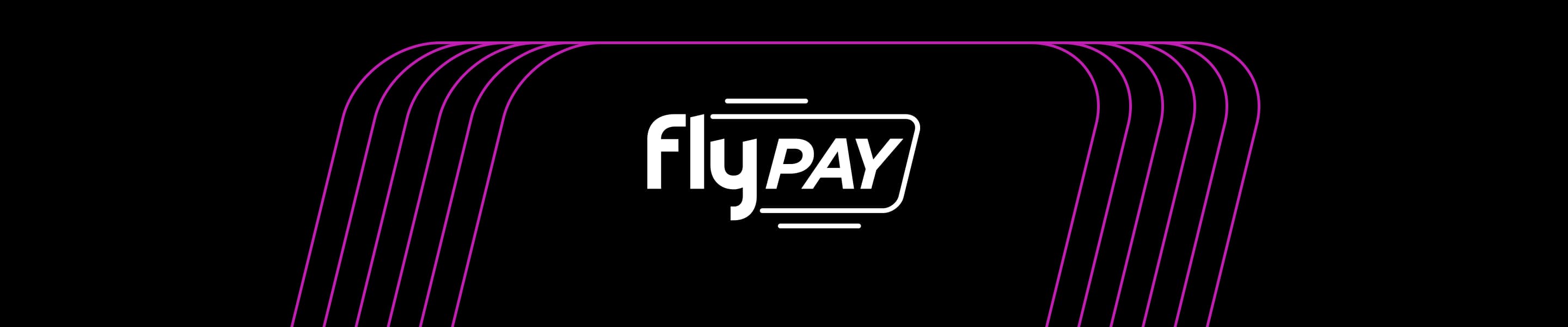 flypay logo on a black background