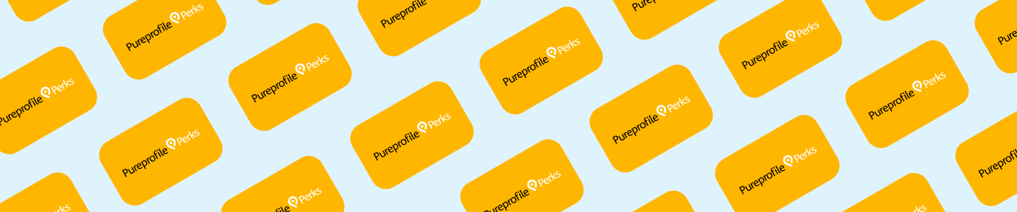 Rows of yellow Pureprofile Perks cards
