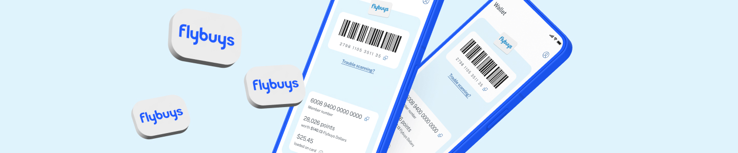 Group of physical and digital Flybuys cards