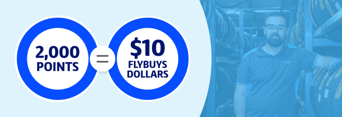 2,000 Flybuys points equal to $10 off your shop at mycar