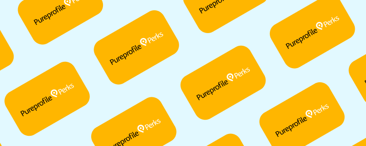 Row of yellow PureProfile Perks cards