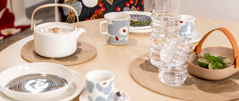 Netural Marimekko table setting