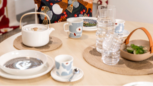 Netural Marimekko table setting